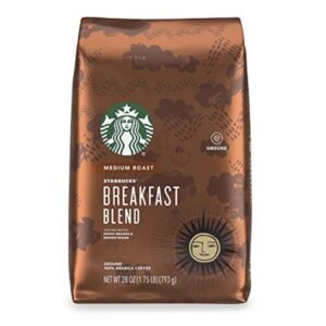 Starbucks Medium Roast Ground Coffee - Breakfast Blend - 100% Arabica - 1 bag (28 oz.)
