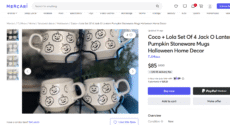 Coca + Lola Stackable Set of 4 Halloween Pumpkin Coffee Mugs with Holder 14 oz - Image 4