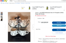 Coca + Lola Stackable Set of 4 Halloween Pumpkin Coffee Mugs with Holder 14 oz - Image 5