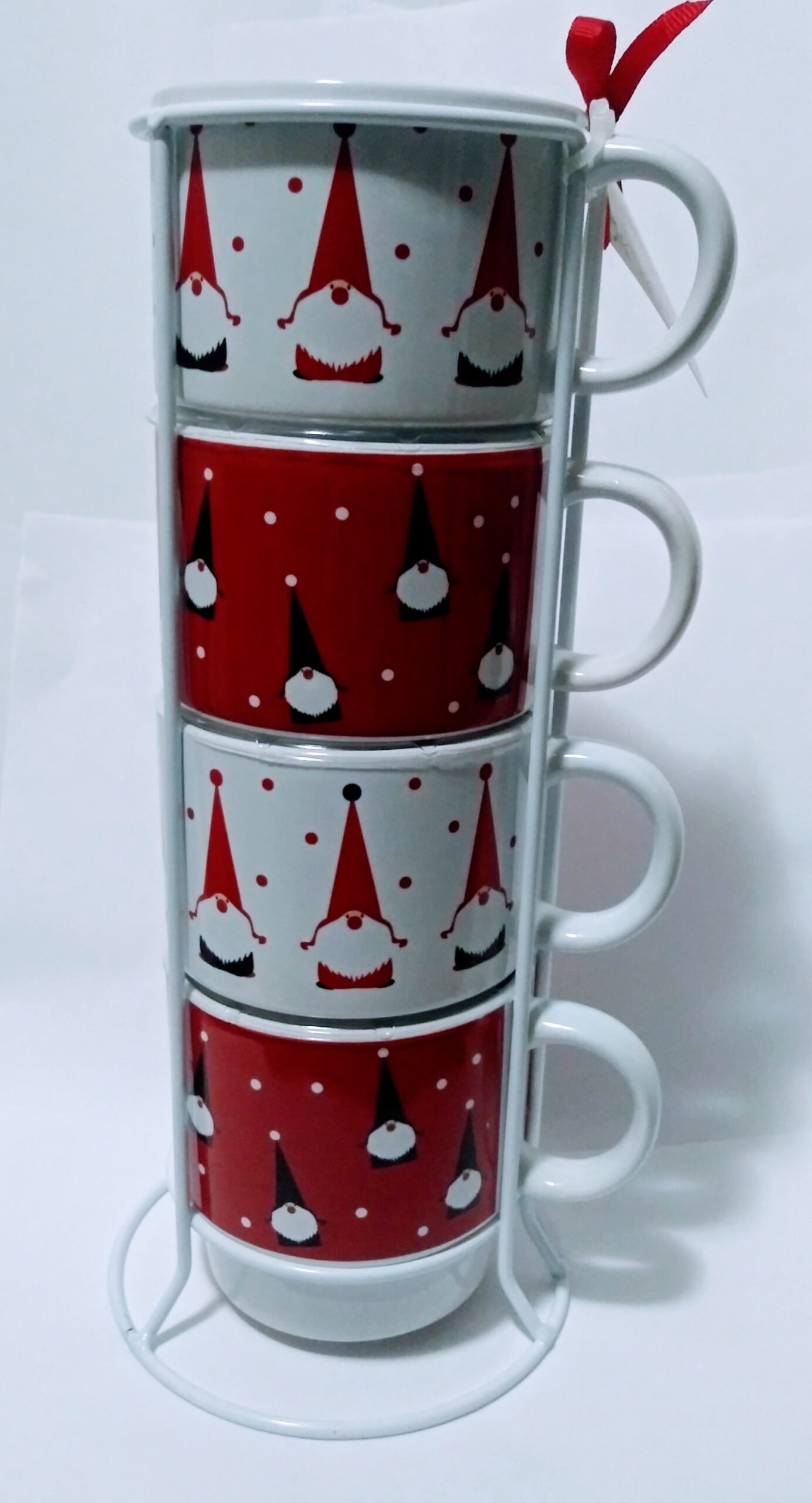 Set of 4 Coffee Break Tower Mugs Holiday Design Jingles and Joy