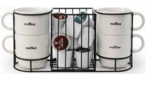 Expressions Set of 4 Mugs with a K-Cup Basket from Signature Housewares