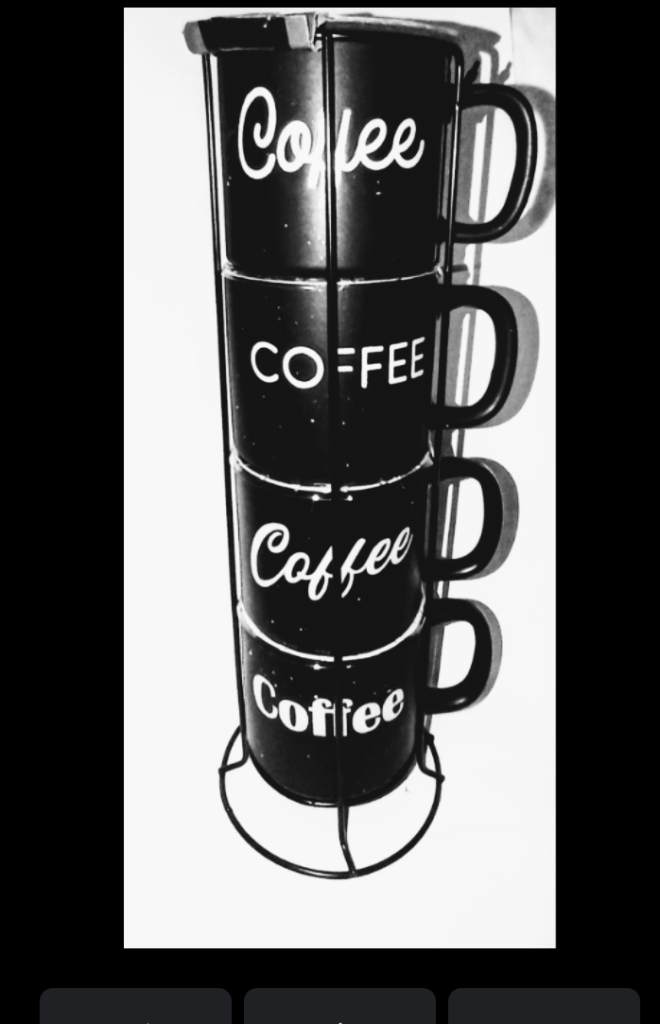 Set of 4 Coffee Break Tower Mugs in black by Sheffield Home