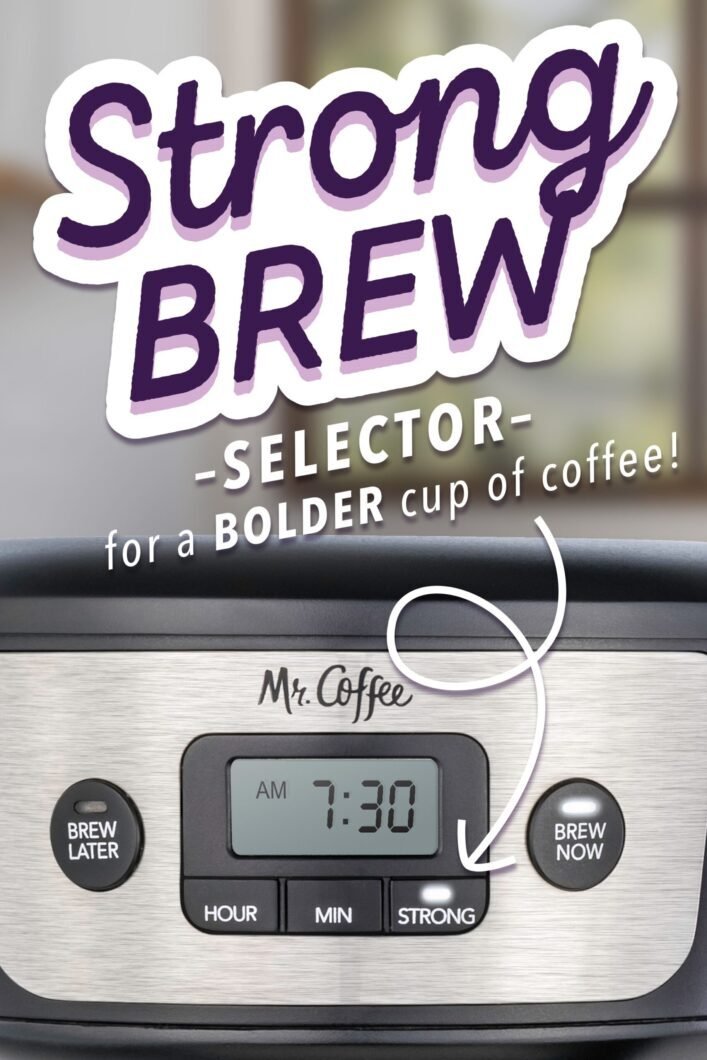 Mr. Coffee 12-Cup Programmable Coffeemaker, Strong Brew Selector, Stainless  Steel