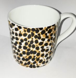 Stechcol Gracie BONE CHINA Animal Cheetah Leopard Print Coffee Mug