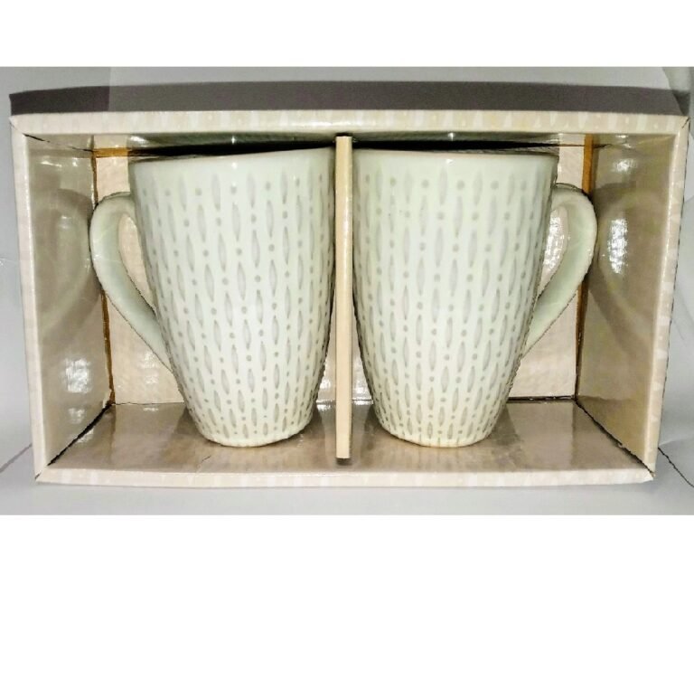 Brandani Embossed Mug Set of 2- 10.5 oz