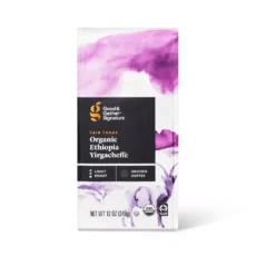 Signature Coffee Organic Ethiopian Yirgacheffe Light Roast Ground Coffee - 12oz