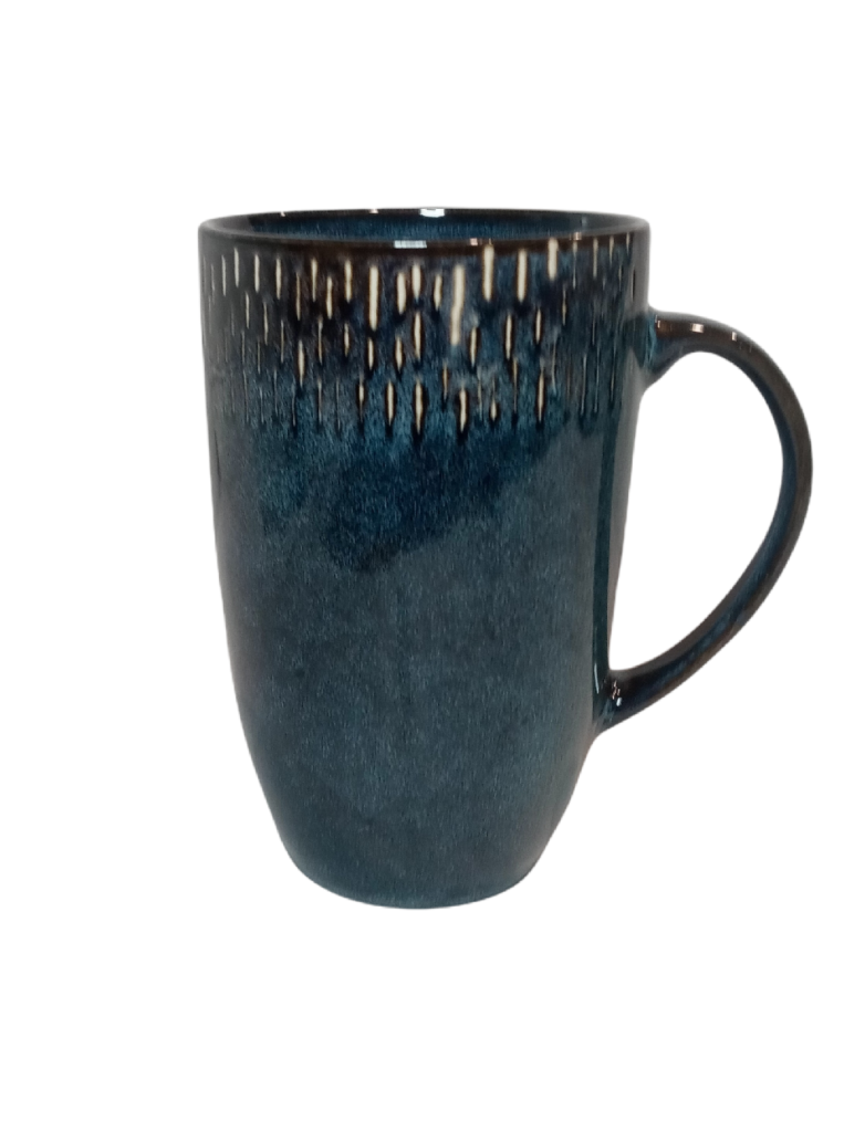 Meritage Jaspar Blue Denim Hand painted Mug 22 oz