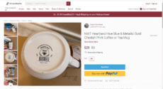 Heartland Hive Maroon & Metallic Gold Cheetah Print Coffee Mug 15oz - Image 3