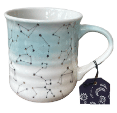 Stay Wild Moon Child Zodiac Star Constellation Astrology white with Light Blue Coffee Mug 16 oz