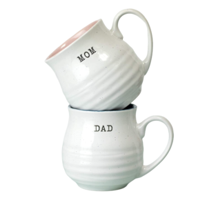 Sheffield Home Set of Coffee Mugs- Mom and Dad 2 Pack Stoneware Mugs 19 oz