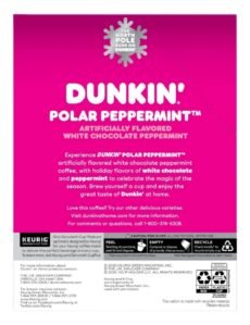 Dunkin Winter Edition Seasonal Holiday Coffee K Cups Polar Peppermint  22 K Cups Per Box - Image 3
