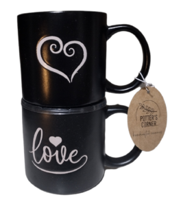 Potters Corner Set of 2 Big Love Heart Coffee Mug 14 OZ