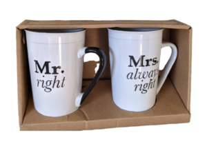 Spectrum Designz Mr. Right and Mrs. always Right mugs
