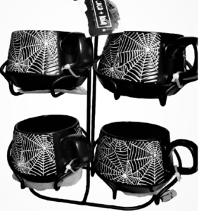 COCO + LOLA Halloween SpiderWeb 4 Coffee Mug Cup Set Of 4