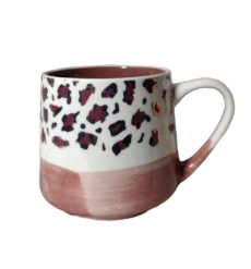 Stay Wild  Pink & Metallic Gold Leopard Print Coffee Mug 18oz