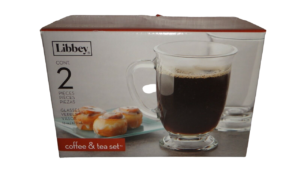 LIBBEY 2-PC Set Clear GLASSES Coffee MUGS Tea CUPS 16 OZ